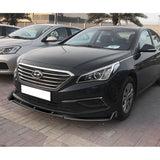 For 2015-2017 Hyundai Sonata STP-Style Painted Black Front Bumper Body Splitter Spoiler Lip 3PCS