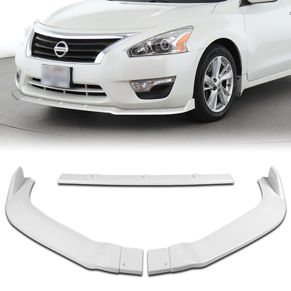 For 2013-2015 Nissan Altima Sedan Painted White Front Bumper Body Splitter Spoiler Lip 3PCS
