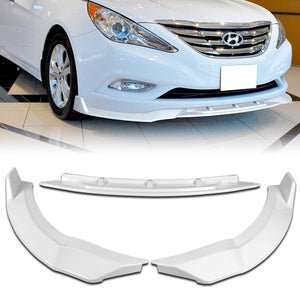 For 2011-2014 Hyundai Sonata STP-Style Painted White Sport Front Bumper Body Splitter Spoiler Lip 3PCS