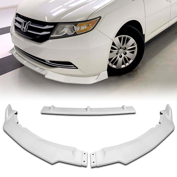 For 2011-2017 Honda Odyssey CK-Style Painted White Sport Front Bumper Body Splitter Spoiler Lip 3PCS