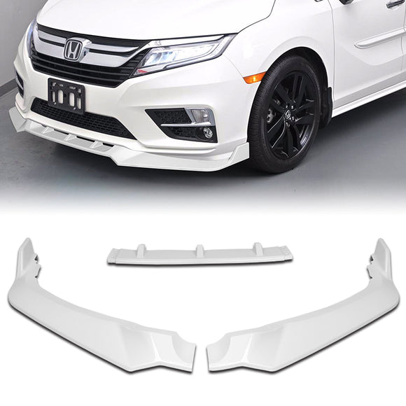 For 2018-2020 Honda Odyssey CK-Style Painted White Sport Front Bumper Body Splitter Spoiler Lip 3PCS
