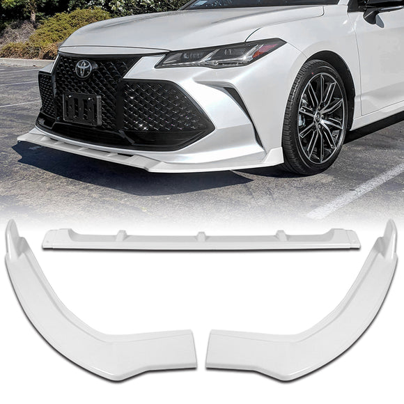 For 2019-2021 Toyota Avalon STP-Style Painted White Front Bumper Body Splitter Spoiler Lip 3PCS