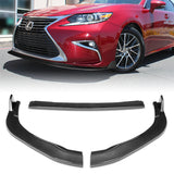 For 2016-2018 Lexus ES300H ES350 Carbon Look Front Bumper Body Splitter Spoiler Lip 3PCS