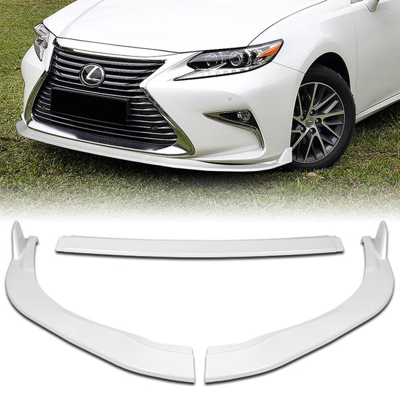 For 2016-2018 Lexus ES300H ES350 Painted White Front Bumper Body Splitter Spoiler Lip 3PCS