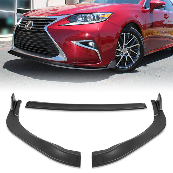 For 2016-2018 Lexus ES300H ES350 Matte Black Front Bumper Body Splitter Spoiler Lip 3PCS