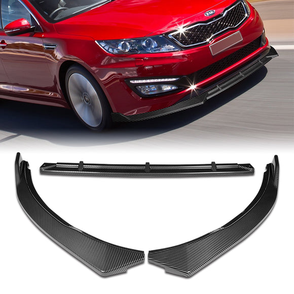 For 2011-2013 Kia Optima STP-Style Carbon Look Front Bumper Body Splitter Spoiler Lip 3PCS