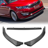 For 2011-2013 Kia Optima STP-Style Matte Black Front Bumper Body Splitter Spoiler Lip 3PCS
