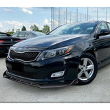 For 2014-2015 Kia Optima STP-Style Painted Black Front Bumper Body Splitter Spoiler Lip 3PCS