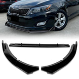 For 2014-2015 Kia Optima STP-Style Painted Black Front Bumper Body Splitter Spoiler Lip 3PCS