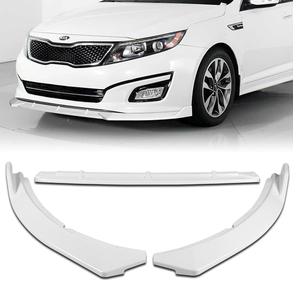 For 2014-2015 Kia Optima STP-Style Painted White Front Bumper Body Splitter Spoiler Lip 3PCS