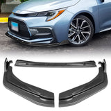 For 2020-2025 Toyota Corolla XSE SE Carbon Look Front Bumper Body Splitter Spoiler Lip 3PCS