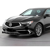 For 2018-2020 Acura TLX STP-Style Painted Black Front Bumper Body Splitter Spoiler Lip 3PCS