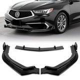For 2018-2020 Acura TLX STP-Style Painted Black Front Bumper Body Splitter Spoiler Lip 3PCS