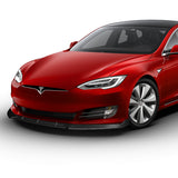 For 2016-2020 Tesla Model S STP-Style Carbon Look Front Bumper Body Splitter Spoiler Lip 3PCS