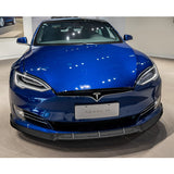 For 2016-2020 Tesla Model S STP-Style Matte Black Front Bumper Body Splitter Spoiler Lip 3PCS