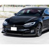 For 2016-2020 Tesla Model S STP-Style Matte Black Front Bumper Body Splitter Spoiler Lip 3PCS