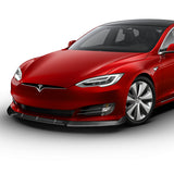 For 2016-2020 Tesla Model S STP-Style Matte Black Front Bumper Body Splitter Spoiler Lip 3PCS