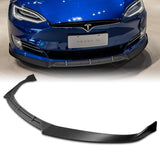 For 2016-2020 Tesla Model S STP-Style Matte Black Front Bumper Body Splitter Spoiler Lip 3PCS