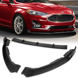 For 2019-2021 Ford Fusion Matte Black Front Bumper Body Splitter Spoiler Lip 3PCS
