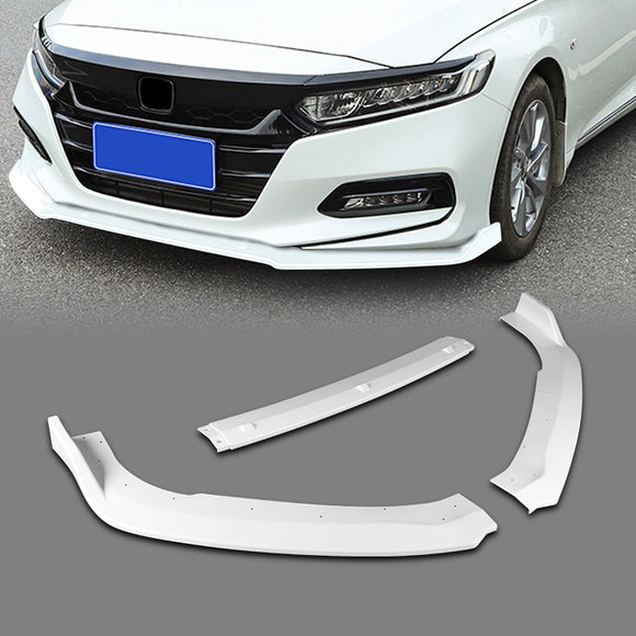 For 2018-2020 Honda Accord Painted White Front Bumper Body Splitter Spoiler Lip 3PCS