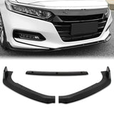 For 2018-2020 Honda Accord Matte Black Front Bumper Body Splitter Spoiler Lip 3PCS