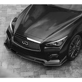 For 2014-2017 Infiniti Q50 Sport Painted Black Front Bumper Body Kit Lip 3pcs