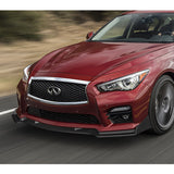 For 2014-2017 Infiniti Q50 Sport Carbon Look Front Bumper Body Spoiler Lip 3pcs