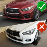 For 2014-2017 Infiniti Q50 Sport Unpainted Black Front Bumper Body Kit Lip 3pcs