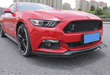 For 2015-2017 Ford Mustang Carbon Look Front Bumper Body Splitter Spoiler Lip 3PCS