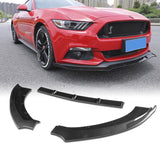 For 2015-2017 Ford Mustang Carbon Look Front Bumper Body Splitter Spoiler Lip 3PCS