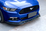 For 2015-2017 Ford Mustang Real Carbon Fiber Front Bumper Body Splitter Spoiler Lip 3PCS