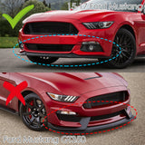 For 2015-2017 Ford Mustang Carbon Look Front Bumper Body Splitter Spoiler Lip 3PCS
