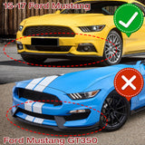 For 2015-2017 Ford Mustang Painted White Front Bumper Body Splitter Spoiler Lip 3PCS