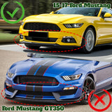 For 2015-2017 Ford Mustang Unpainted Matte Black Front Bumper Body Splitter Spoiler Lip 3PCS