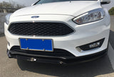 For 2012-2018 Ford Focus Unpainted Matte Black Front Bumper Body Splitter Spoiler Lip 3PCS