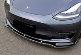 For 2017-2023 Tesla Model 3 Sedan Carbon Look Front Bumper Body Splitter Spoiler Lip 3PCS