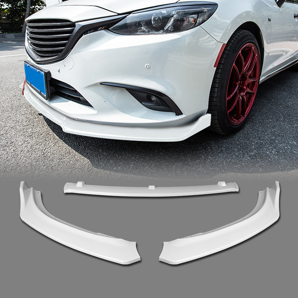 For 2014-2018 Mazda6 Mazda 6 Painted White Front Bumper Body Splitter Spoiler Lip 3PCS