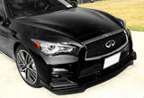 For 2014-2017 Infiniti Q50 Premium Painted Black Front Bumper Splitter Spoiler Lip 3PCS