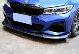 For 2019-2022 BMW G20 M-Sport M340i Carbon Look Front Bumper Body Splitter Spoiler Lip 3PCS