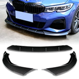 For 2019-2022 BMW G20 M-Sport M340i Carbon Look Front Bumper Body Splitter Spoiler Lip 3PCS