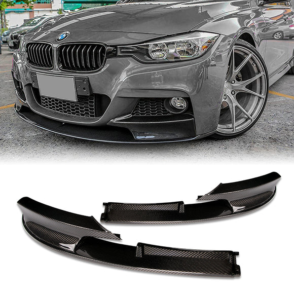 For 2012-2018 BMW M-Sport M-Tech Real Carbon Fiber Front Bumper Body Kit Lip 2PC