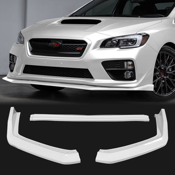For 2015-2021 Subaru WRX STi CS-Style Painted White Front Bumper Splitter Spoiler Lip 3PCS
