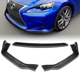 For 2014-2016 Lexus IS250 IS350 F-Sport JDM Carbon Look Front Bumper Body Splitter Spoiler Lip 3PCS