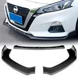For 2019-2022 Nissan Altima Sedan Carbon Look Front Bumper Body Splitter Spoiler Lip 3PCS