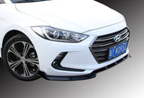 For 2017-2018 Hyundai Elantra Painted Black Front Bumper Body Splitter Spoiler Lip 3PCS