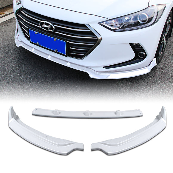 For 2017-2018 Hyundai Elantra Painted White Front Bumper Body Splitter Spoiler Lip 3PCS