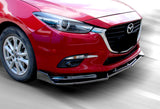 For 2014-2018 Mazda 3 Axela Painted Black Front Bumper Body Splitter Spoiler Lip 3PCS