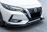 For 2020-2023 Nissan Sentra Unpainted Matte Black Front Bumper Body Kit Spoiler Lip 3PCS