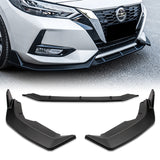 For 2020-2023 Nissan Sentra Unpainted Matte Black Front Bumper Body Kit Spoiler Lip 3PCS