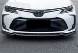 For 2020-2021 Toyota Corolla LE XLE Painted Black Front Bumper Body Splitter Spoiler Lip 3PCS